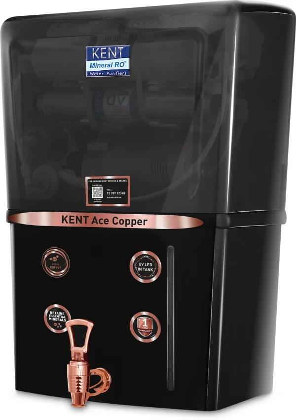 KENT ACE Copper - B 8 L RO + UV + UF + Copper + TDS Control Water Purifier Advanced ROTech for Sabse Shudh Paani Auto Flush 8L 20LPH Ideal for...