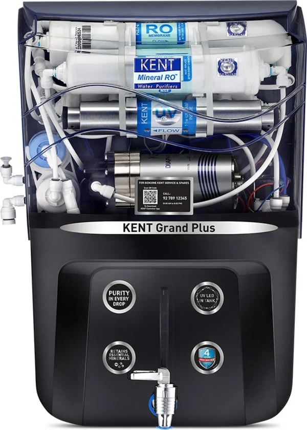 KENT Grand Plus 9 L RO + In-Tank UV + UF + TDS Control Water Purifier | .0001 Micron RO Membrane | ISI Marked | Auto Flush Feature | 9L Tank | 20...