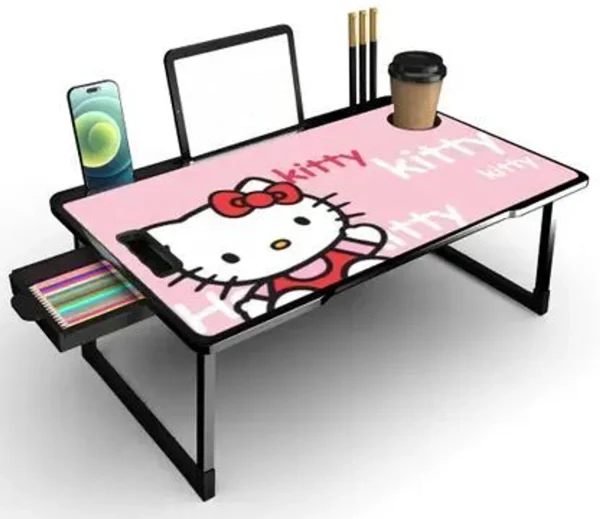 KHODAL ARTH US BIDING Kitty COATED Portable Laptop Table Wood Portable Laptop Table
