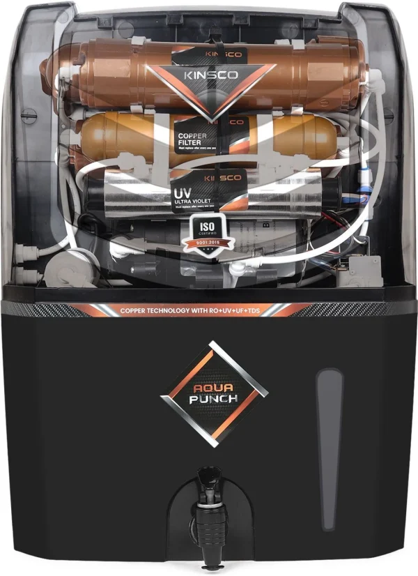 Kinsco Aqua Punch 15 L RO + UV + UF + Copper + TDS Control Water Purifier with Prefilter