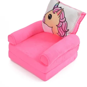 kitchDeco Kids Fold able Sofa Cum Bed 0 to 2 Years Fabric Sofa