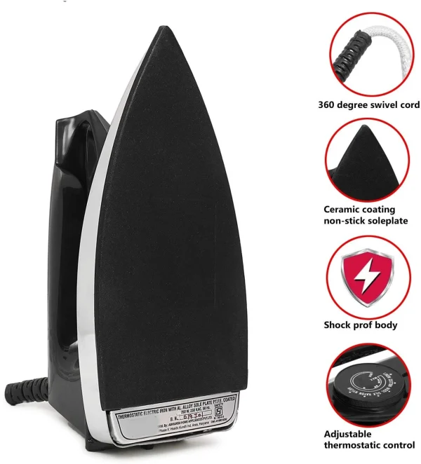 LE - EASE LITE Automatic iron box with two layers Non sticky & anti-bacterial coating 750 W Dry Iron