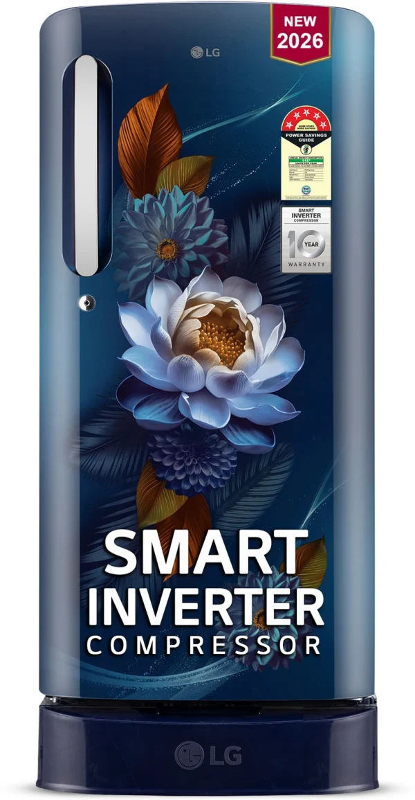 LG 185 L Direct Cool Single Door 5 Star Refrigerator with Base Drawer with Smart Inverter Compressor, Runs on Home Inverter, Fit Max Chiller Tray &...