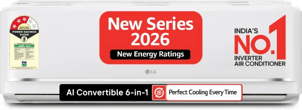 LG 2026 Model 1.5 tons 3 Star Split Dual Inverter Faster Cooling and Energy Saving, AI Convertible 6-in-1 Cooling, 4 Way Air Swing, HD Filter with...