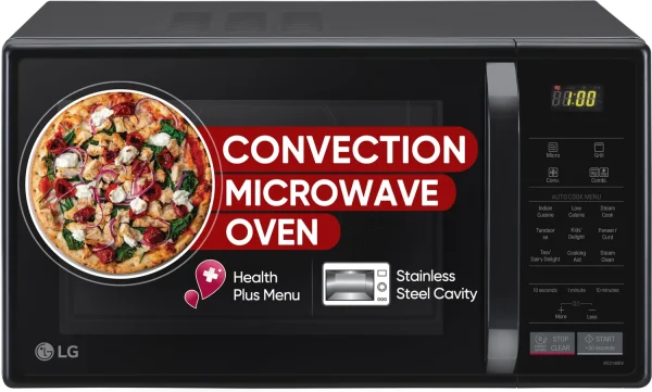 LG 21 L Black, Auto Cook Menu, Defrost, Stainless Steel Cavity, Heathplus menu, Indian Cuisine, Tandoor Se, Paneer/Curd, Steam Clean & Quartz...