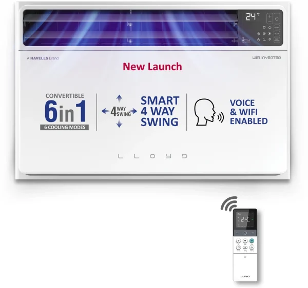 Lloyd 2025 Model 1.5 Ton 5 Star Window Inverter with Wi-fi AC