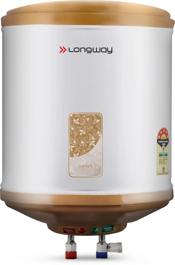 Longway Superb 10 L Storage Water Geyser 5 Star BEE Energy Rating | Multi Safety Functions