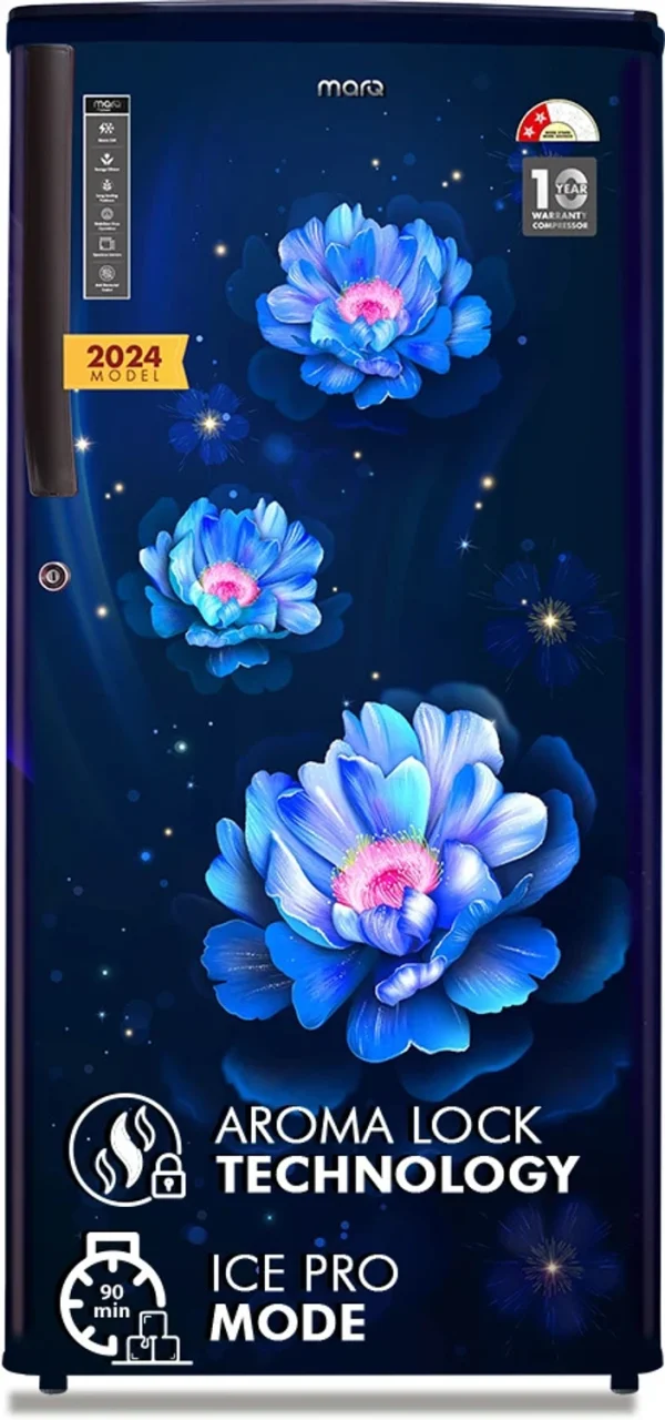 MarQ by Flipkart 183 L Direct Cool Single Door 2 Star Refrigerator with Aroma Lock Technology & Toughened Glass Shelves