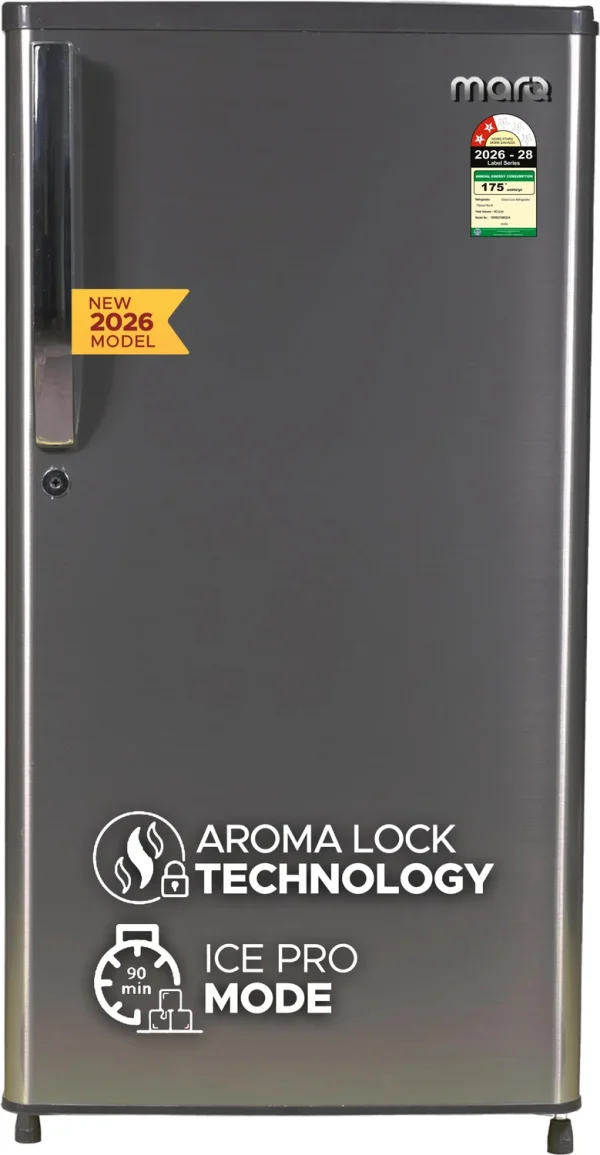 MarQ by Flipkart 183 L Direct Cool Single Door 2 Star Refrigerator with Toughened Glass Shelves and Large Vegetable Basket