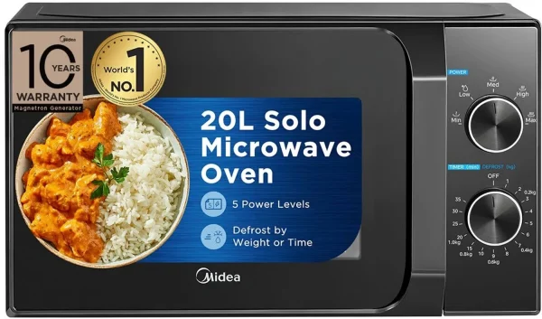 Midea 20 L 5 power levels & Defrost function Solo Microwave Oven