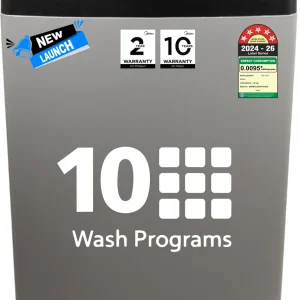Midea 8.5 kg Fully Automatic Top Load Washing Machine Grey