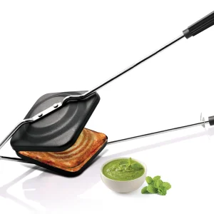 MILTON Pro Cook Aluminium Sandwich Toaster, 14 cm, Black Toast Sandwich Maker