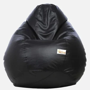 Mintwud XXL From Pepperfry Teardrop Back Support Faux Leather Bean Bag Lounge Chair/Sofa Bean Bag Sofa With Bean Filling