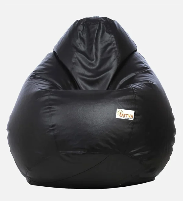 Mintwud XXL From Pepperfry Teardrop Back Support Faux Leather Bean Bag Lounge Chair/Sofa Bean Bag Sofa With Bean Filling