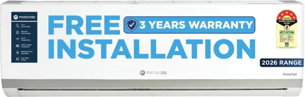 MOTOROLA 2026 Model 1.5 Ton 5 Star Split Inverter with Wi-fi | Free Installation with 3-Year Comprehensive Warranty with Attachments included AC