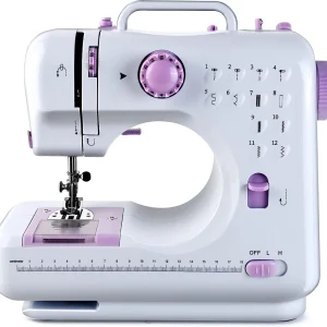 Onshoppy Purple 12 Built-in Stitches, Reverse Stitch,Storage Drawer,2 Speed Double Thread Electric Sewing Machine