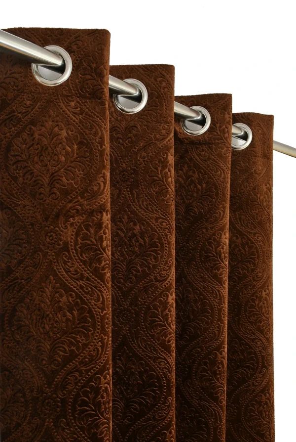 Panipat Textile Hub 214 cm (7 ft) Door Velvet Room Darkening Curtain Single Curtain