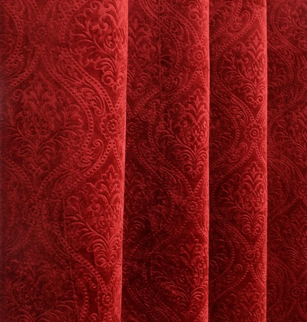 Panipat Textile Hub FABRIC-CADBURY-DAMAS-MAROON-5-MTR-01 Curtain Fabric