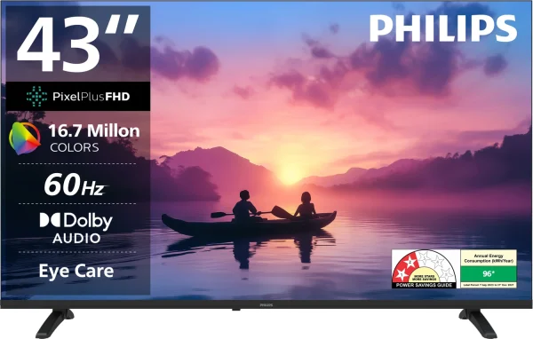 PHILIPS Frameless 108 cm (43 inch) Full HD LED Smart Google TV 2025 Edition with Voice Control Remote Dolby Audio Ultra-Narrow Bezel Eye Care 24W...