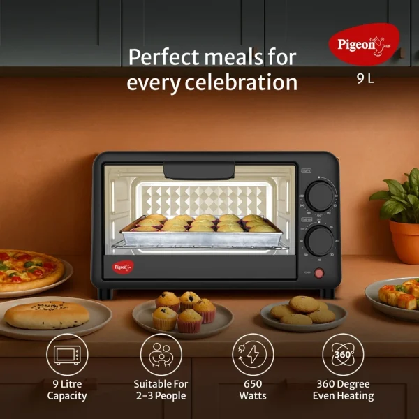 Pigeon 9-Litre Oven Toaster Grill OTG 16239, Black Price in India - Buy Pigeon 9-Litre Oven Toaster Grill OTG 16239, Black online at Flipkart.com