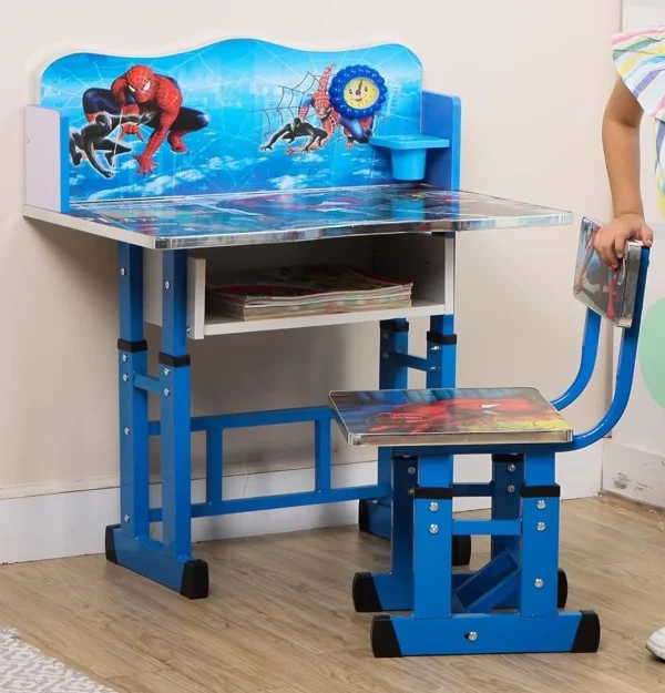 PNASGL Kids study Desk & Chair with Adjustable Height (Blue) Wood Metal Desk Chair