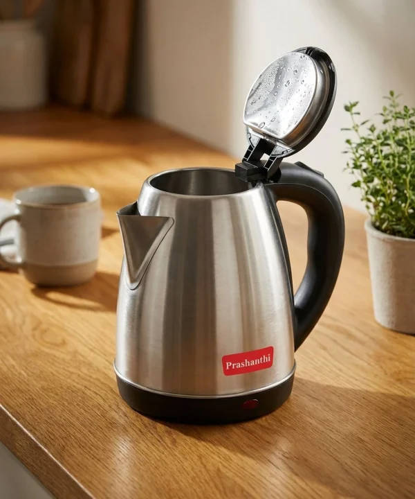 Prashanthi 1.5L Electric Kettle 1350W SS Body, Fast Boil & Cordless Design Electric Kettle