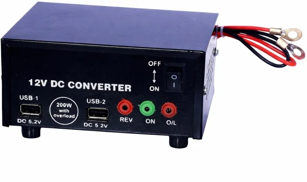 Rashri 12V DC Converter 200W 12v 200 watt DC to AC Converter with USB Port and Socket Solar Compatible Square Wave Inverter
