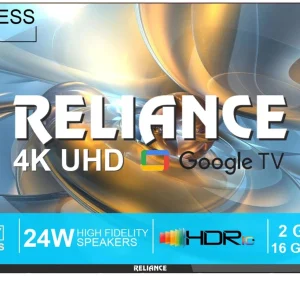 Reliance 109 cm (43 inch) Ultra HD (4K) LED Smart Google TV 2025 Edition with Next Generation Google Smart GB RAM, 16 GB Storage