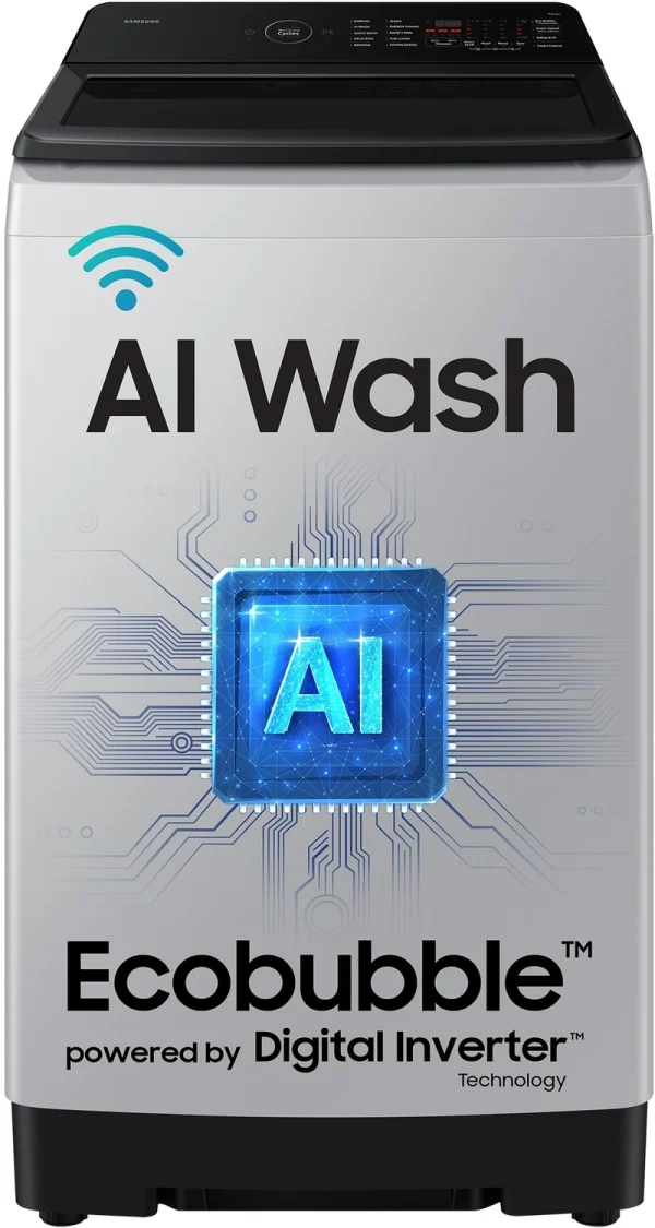 Samsung 10 kg 5 Star, AI Wash, AI Energy Mode, Wi-Fi, Ecobubble, AI VRT+, Soft Closing Door, Digital Inverter Fully Automatic Top Load Washing...