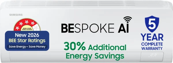 Samsung Bespoke AI 2026 Model 1.5 ton 4 Star Split Inverter with Wi-fi Energy Saving, Voice Control, Powerful Cooling, Copper, 4 Way swing, 5 Step...