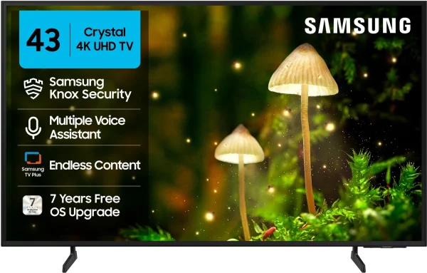 Samsung Crystal 4K Infinity Vision 108 cm (43 inch) Ultra HD (4K) LED Smart Tizen TV with 4K Upscaling | HDR 10+ | Voice Assistance Remote Control...