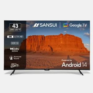 Sansui 109 cm (43 inch) Ultra HD (4K) LED Smart Google TV with HDR10| HLG| Dolby Audio| HSR 120Hz Refresh Rate| MEMC| 30W Surround Sound| FloLED Panel