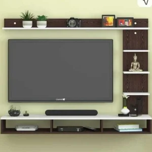 Shivi Aanaya Enterprisses CS wange/white Engineered Wood TV Entertainment Unit