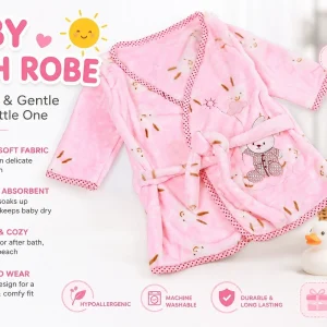 SHOPPIZONE Pink Free Size Bath Robe