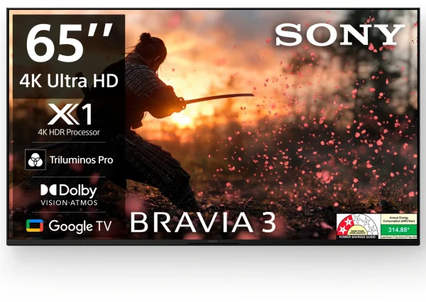 SONY Bravia 3 163.9 cm (65 inch) Ultra HD (4K) LED Smart Google TV with Dolby Vision| Dolby Atmos | Feature for Playstation 5