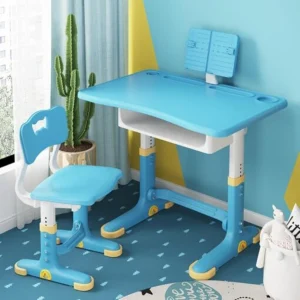 StarAndDaisy Kids Study Table with Book Holder & Adjustable Height Metal Study Table