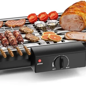 Style Homez BAR-BQ40, 2000W Double Tube Electric Non-Stick Smokeless Indoor Barbeque Open Grill Sandwich Maker
