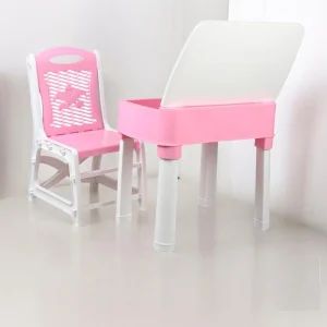 Sumoware study table pink color with chair 2-6 year old kids Plastic Study Table