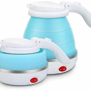 SURABHI Travel Fold-able Food Grade Electric Kettle Portable Silicone Collapsible Kettle 110-220V 650ML for Most Travel and Home & Office Use…