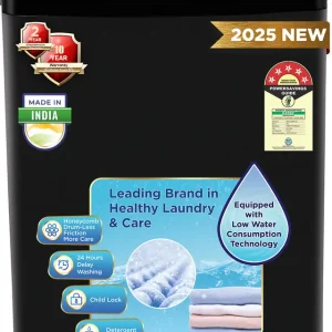 TCL 8 kg 5 Star with 10 Wash Program and Detergent Dispenser, Child Lock with Magic Filter Fully Automatic Top Load Washing Machine Black