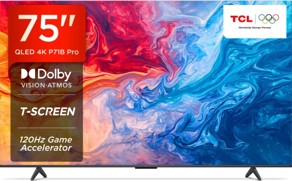 TCL P71B Pro 189 cm (75 inch) QLED Ultra HD (4K) Smart Google TV with Hands Free Voice Control |Dolby Vision- Atmos | DTS Virtual : X, ONKYO 2.1ch...