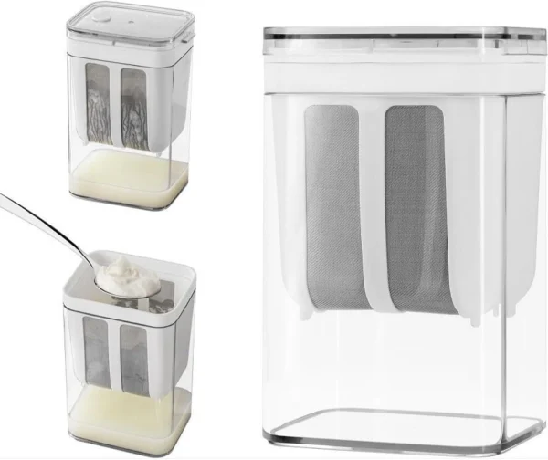 TERRITORY Yogurt Filter Curd Maker Greek Yogurt Maker Curd Strainer Box (White) 6 W Food Processor