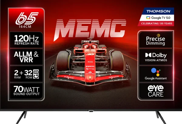 Thomson NeoX 164 cm (65 inch) QLED Ultra HD (4K) Smart Google TV with 70W Sound Output powered by Blaupunkt | 4 Speaker | 32 GB Storage | 550 Nits...