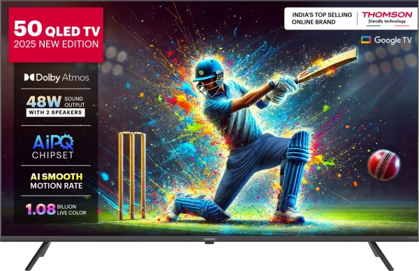 Thomson Phoenix 2025 Edition 126 cm (50 inch) QLED Ultra HD (4K) Smart Google TV with Dolby Atmos 48 Watts Sound Output Al Smooth Motion Rate� HDR...