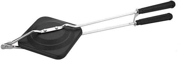 TRY ME Stick Gas Sandwich Toaster with Spatter Grill and Toast Non-Stick Cookware Non-Stick Gas Toaster Toast Grill (Black) Toast, Grill