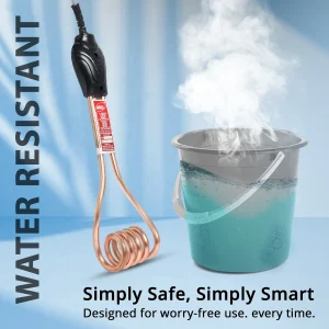 UGC Immersion Water Heater Rod ISI Approved Shockproof Copper Heavy Duty Hook 2000 W Shock Proof Immersion Heater Rod