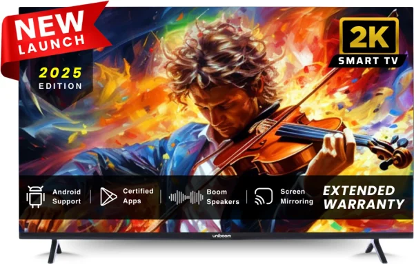 Uniboom ULTIMA 108 cm (43 inch) Full HD LED Smart Android TV with 30W Sonic Boom Speakers- Aura Vision+ Display - Mobile Screen Cast - 1000+ Smart...