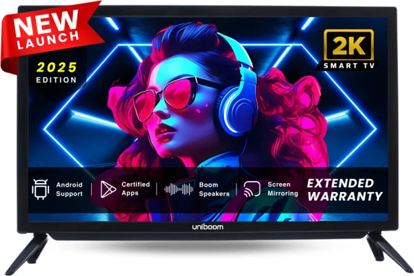 Uniboom ULTIMA 60 cm (24 inch) HD Ready LED Smart Android TV with 30W Sounbar Edition - Aura Vision+ Display - Mobile Screen Cast - 1000+ Smart...
