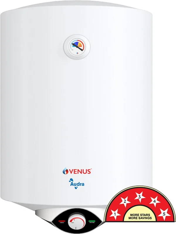 Venus 25AV 25-Litre (White) Water Heater, Porcelain Enamelled Glass Lined Tank , BEE Star Rating - 5 Stars:ISI 25 L Storage Water Geyser