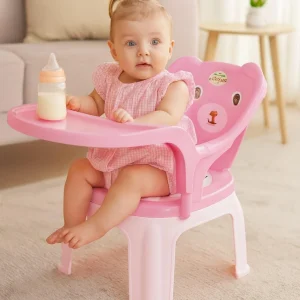 Vicky Baby Chair feeding food Tray Chair for Kids,upto 20 Kgs,1-3 years (Pink) Plastic Chair